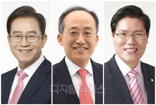 (왼쪽부터) 이종배, 추경호, 송석준 국민의힘 의원. <디지털타임스 DB>